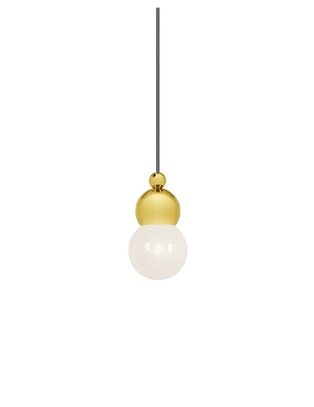 Colgante de techo Spheres – Pedret – En latón pulido o satinado Ø 12 cm+16 cm
