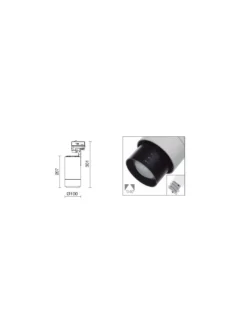 Cylindric track LED projector with adapter 10 – 60º - Enigma - Indeluz - Novolux