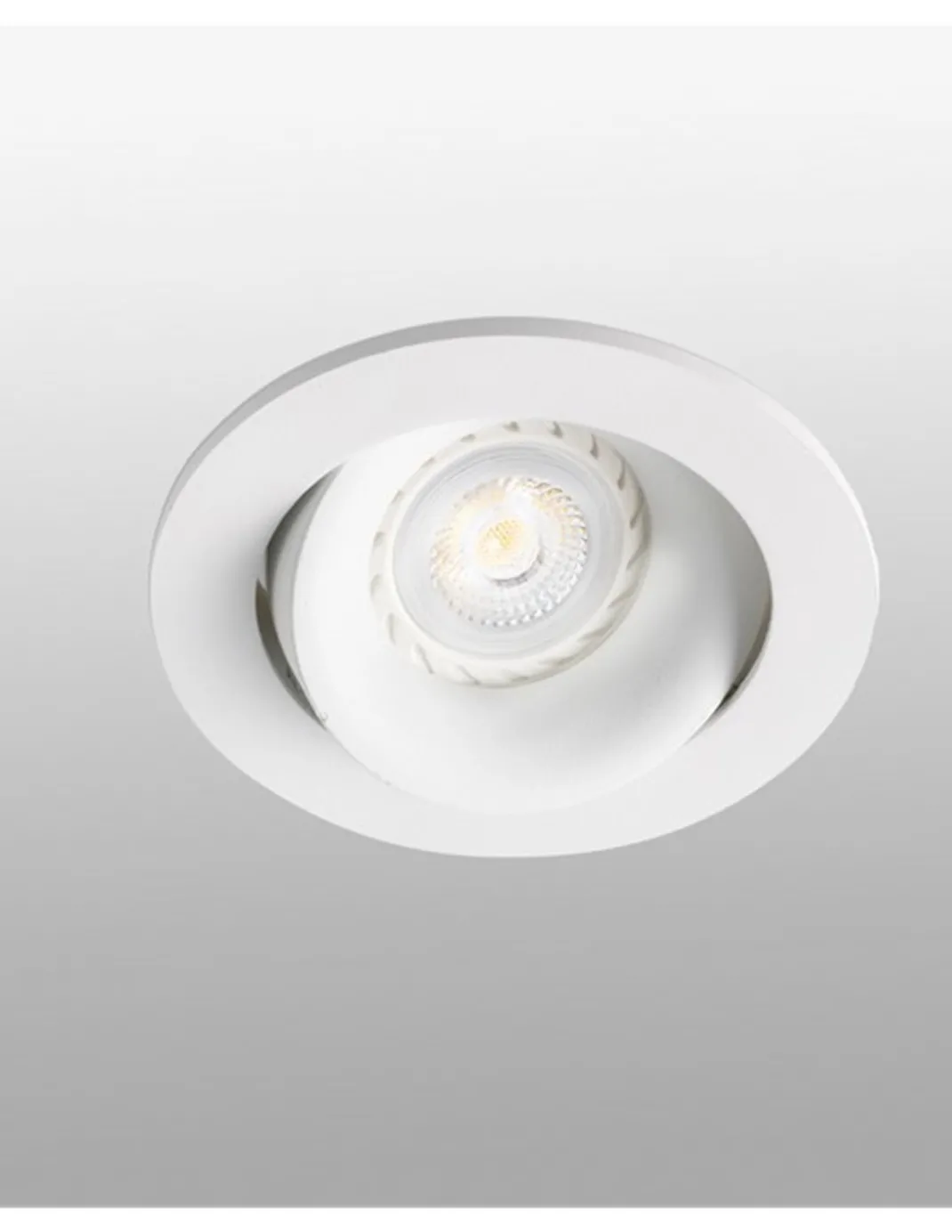 Downlight de techo redondo Argón – Faro – Lámpara empotrable GU10, Ø 11.4 cm