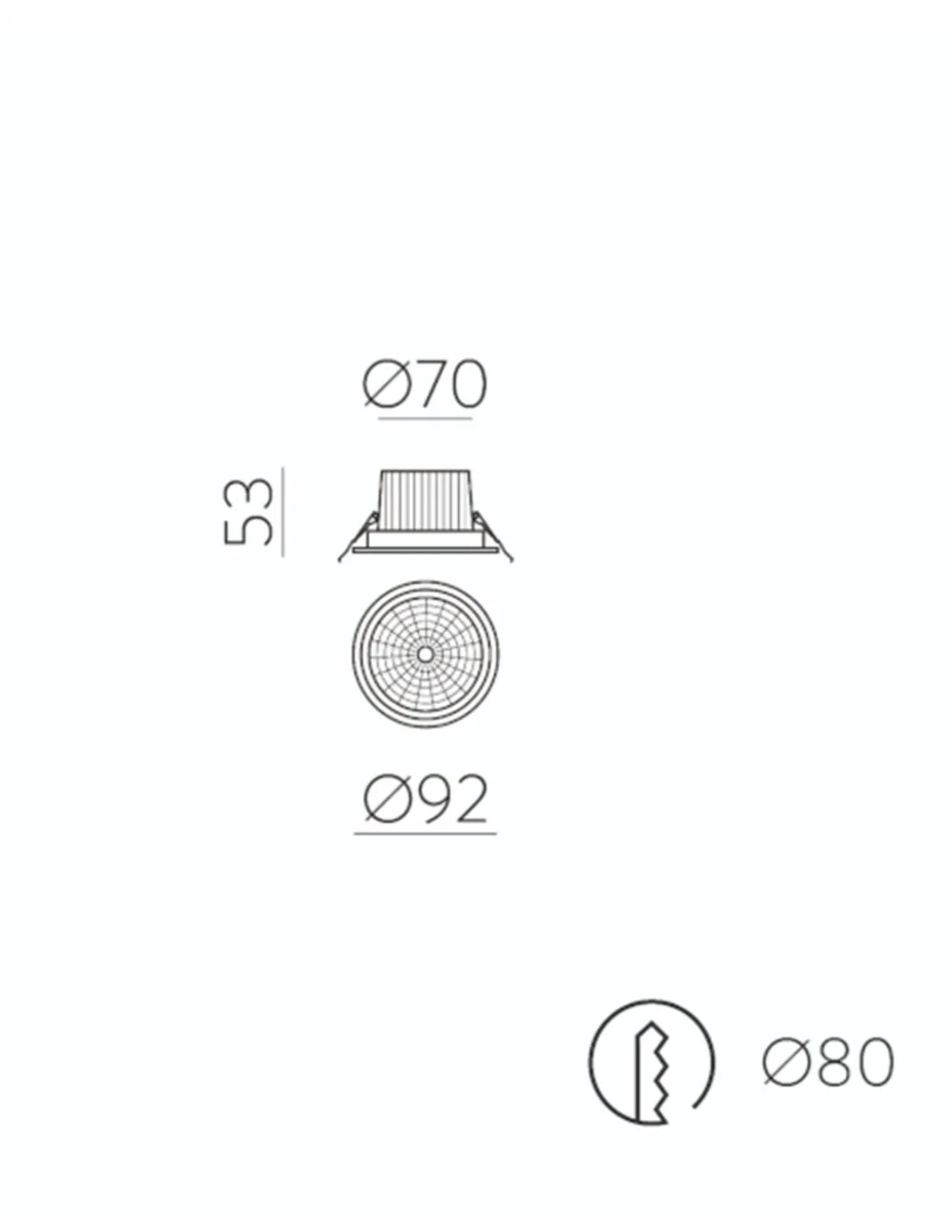 Downlight de techo Safe - ACB - Foco empotrable LED redondo