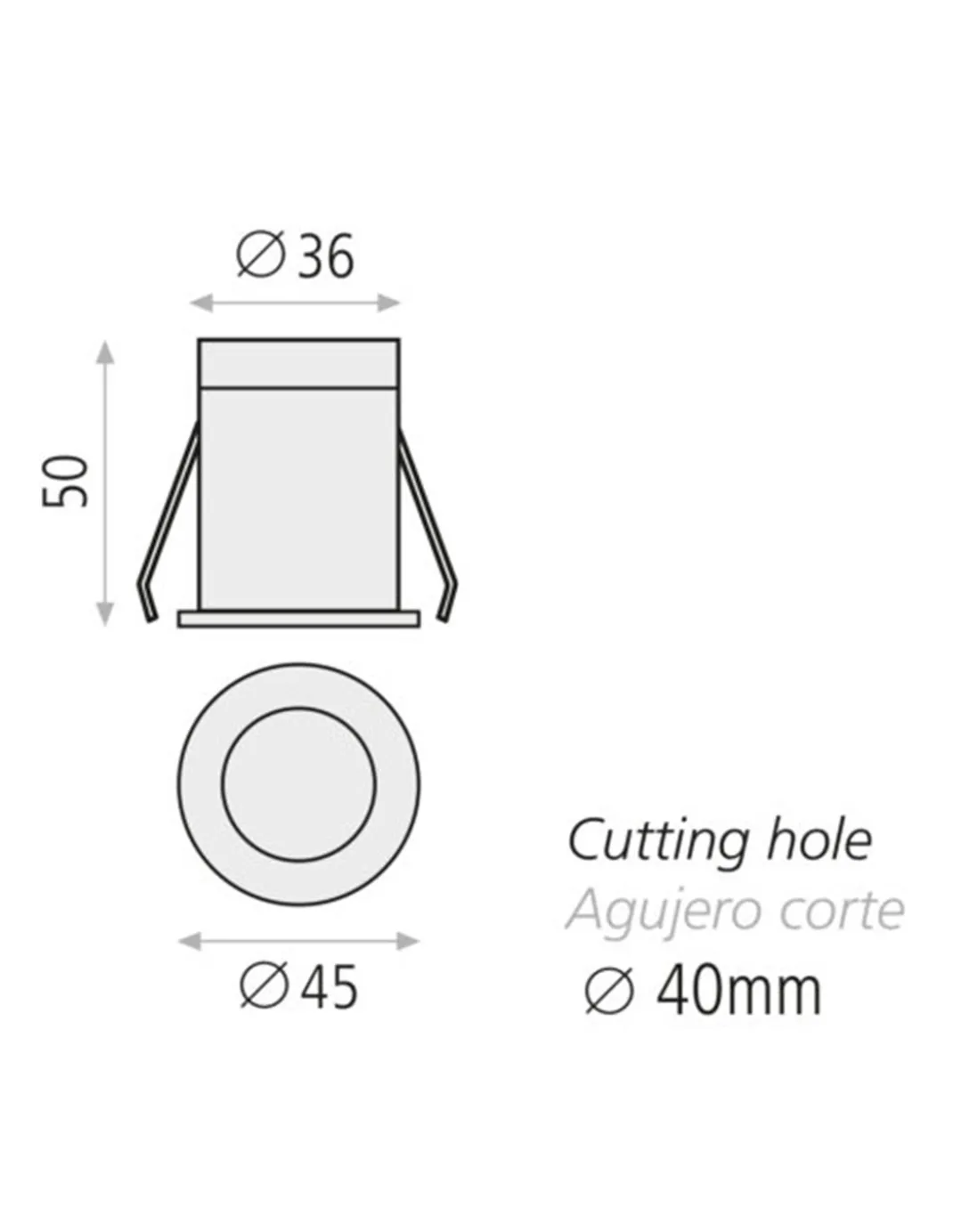 Downlight Dot - ACB - Foco empotrable LED de techo, Ø 4.5 cm
