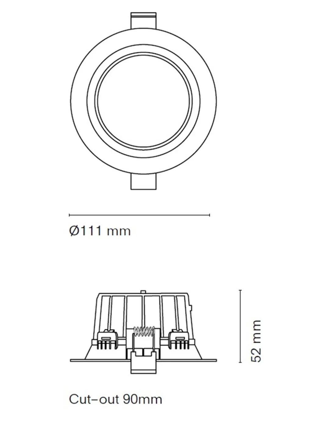 Downlight empotrable Hol - Nexia - Lámpara de techo en 3 tamaños