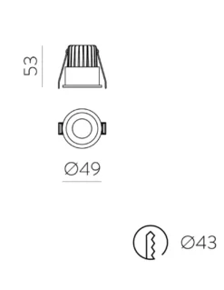 Downlight empotrable Kidal - ACB - Foco LED empotrable con difusor antideslumbrante