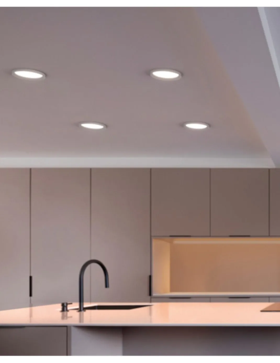 Downlight Stram Mini - Arkoslight - Empotrable de techo blanco LED, Ø 13.5 cm