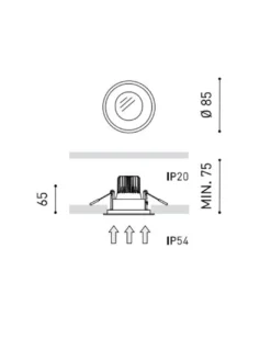 Drop Micro Matte - Arkoslight - Foco empotrable downlight LED Ø 8.5, luz de efecto natural