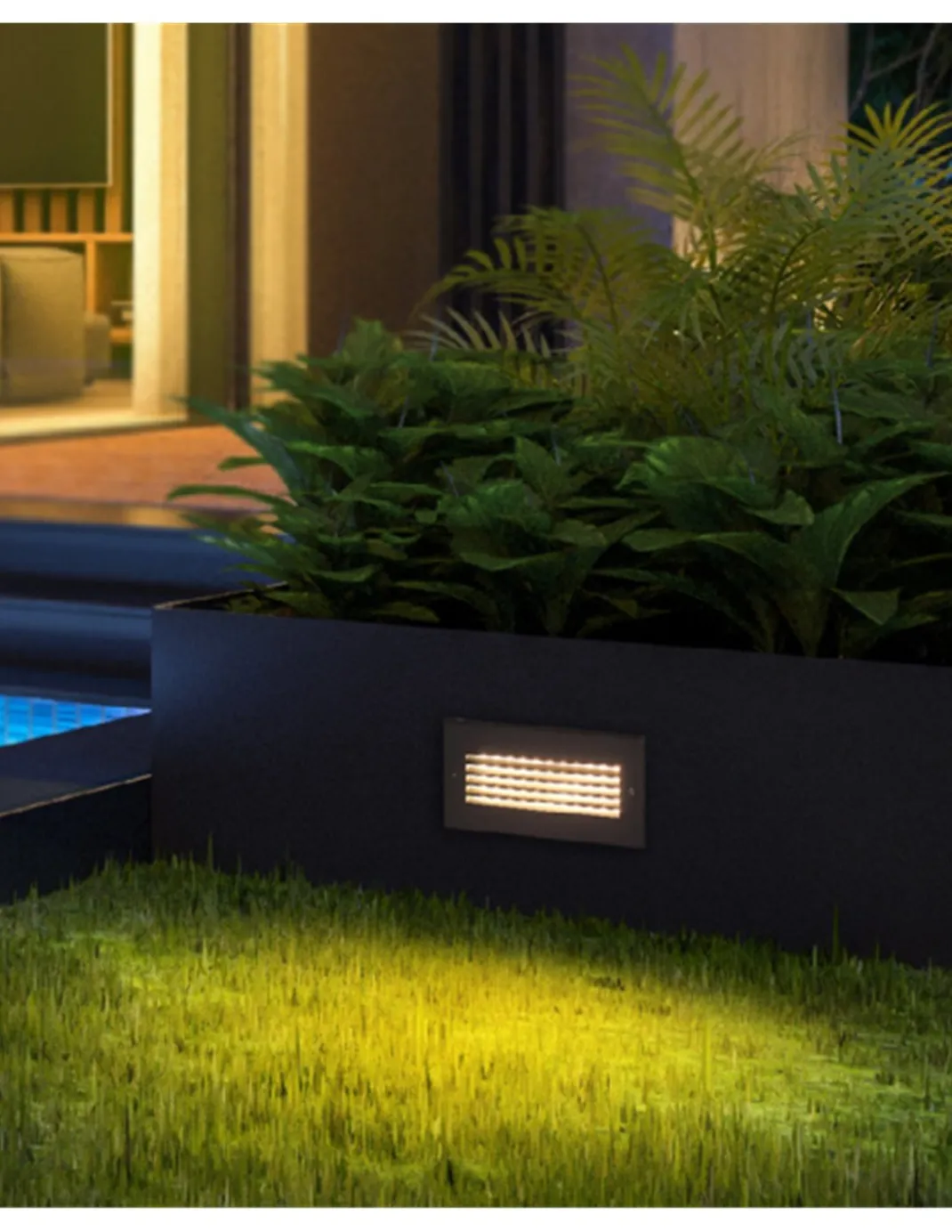 Empotrable de pared de exterior Nerja - Iberlamp - Diseño lineal antracita