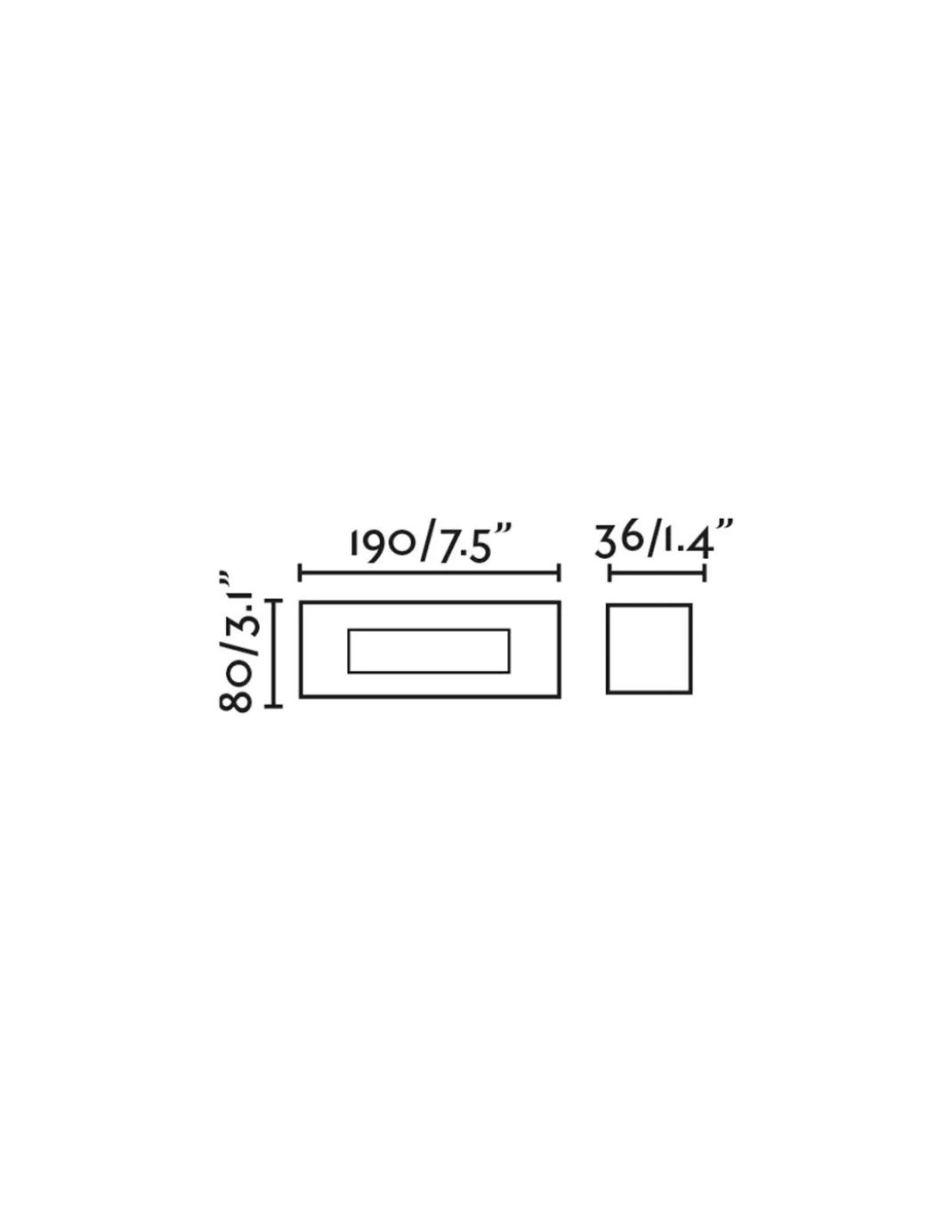 Empotrable de pared de exterior Dart RCT – Faro – Diseño horizontal en blanco o negro