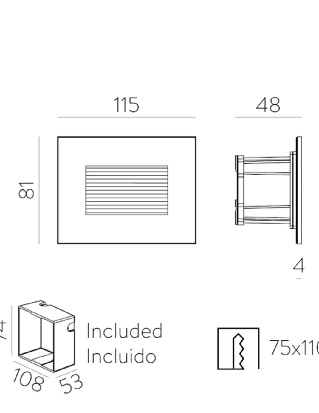 Empotrable de pared de exterior Solis - ACB - Lámpara LED de señalización