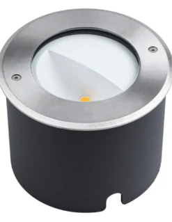 Empotrable de suelo de exterior Niza - Iberlamp - Diseño redondo antracita, Ø 16 cm