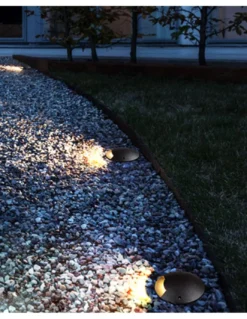 Empotrable de suelo Mijas - Iberlamp - Diseño redondo de aluminio antracita, Ø 16 cm
