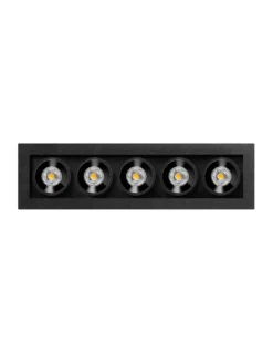 Empotrable de techo Black Foster Micro - Arkoslight - Downlight trimless negro mate, 5 luces