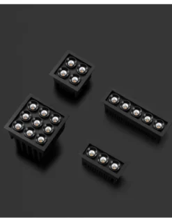 Empotrable de techo Black Foster Micro - Arkoslight - Downlight trimless negro mate, 5 luces