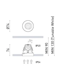 Empotrable de techo Buddy Tilt Trimless Super Spot - Arkoslight - Diseño moderno redondo LED