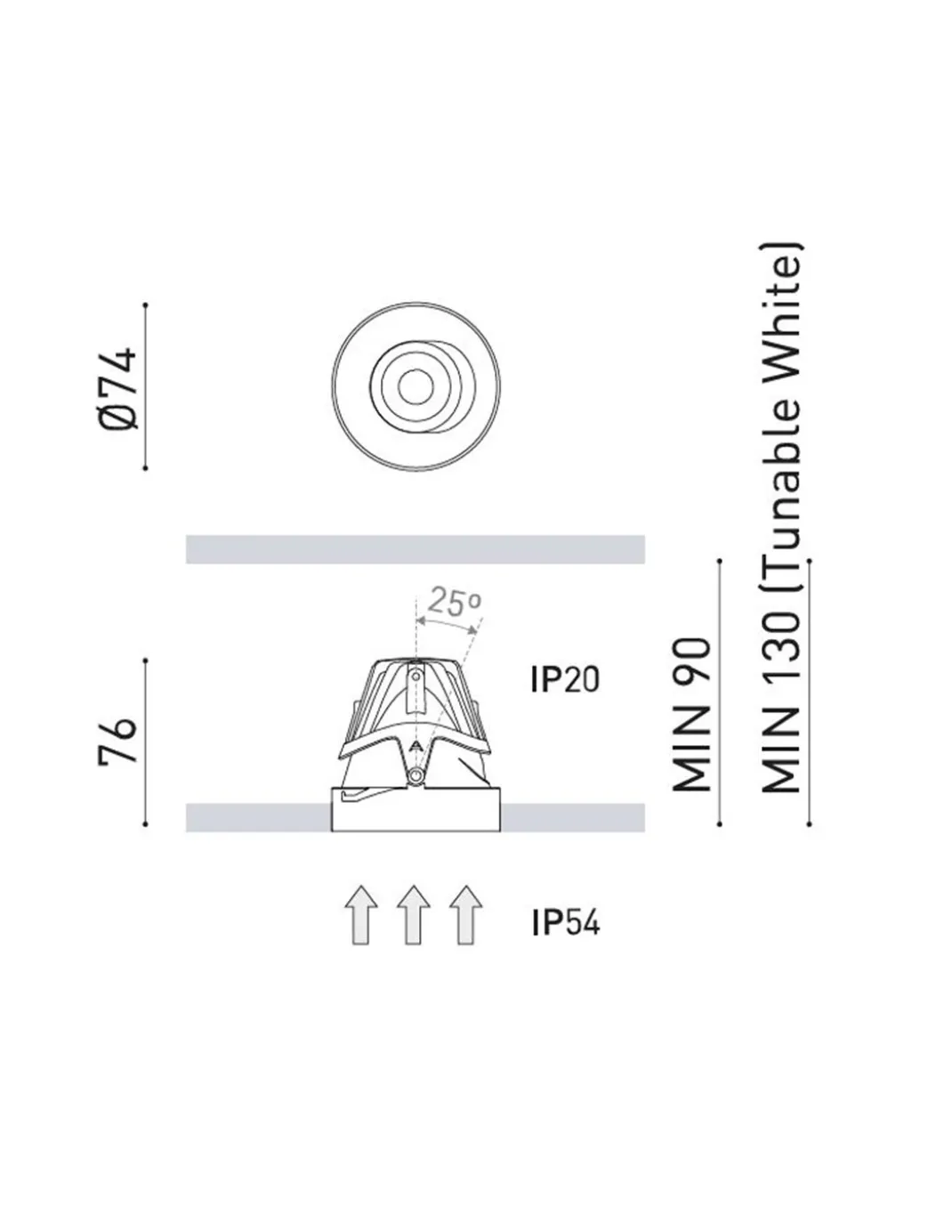 Empotrable de techo Buddy Tilt Trimless Super Spot - Arkoslight - Diseño moderno redondo LED