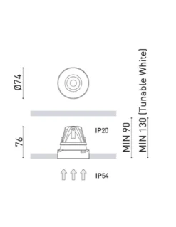 Empotrable de techo Buddy Trimless Super Spot - Arkoslight - Lámpara de exterior LED, Ø 7.4 cm