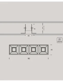 Empotrable de techo Dark - Onok - Foco frameless negro, 4 luces LED