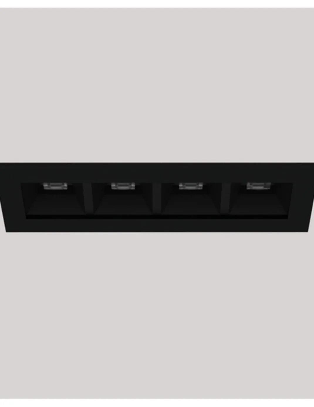 Empotrable de techo Dark - Onok - Diseño horizontal negro, 4 luces LED