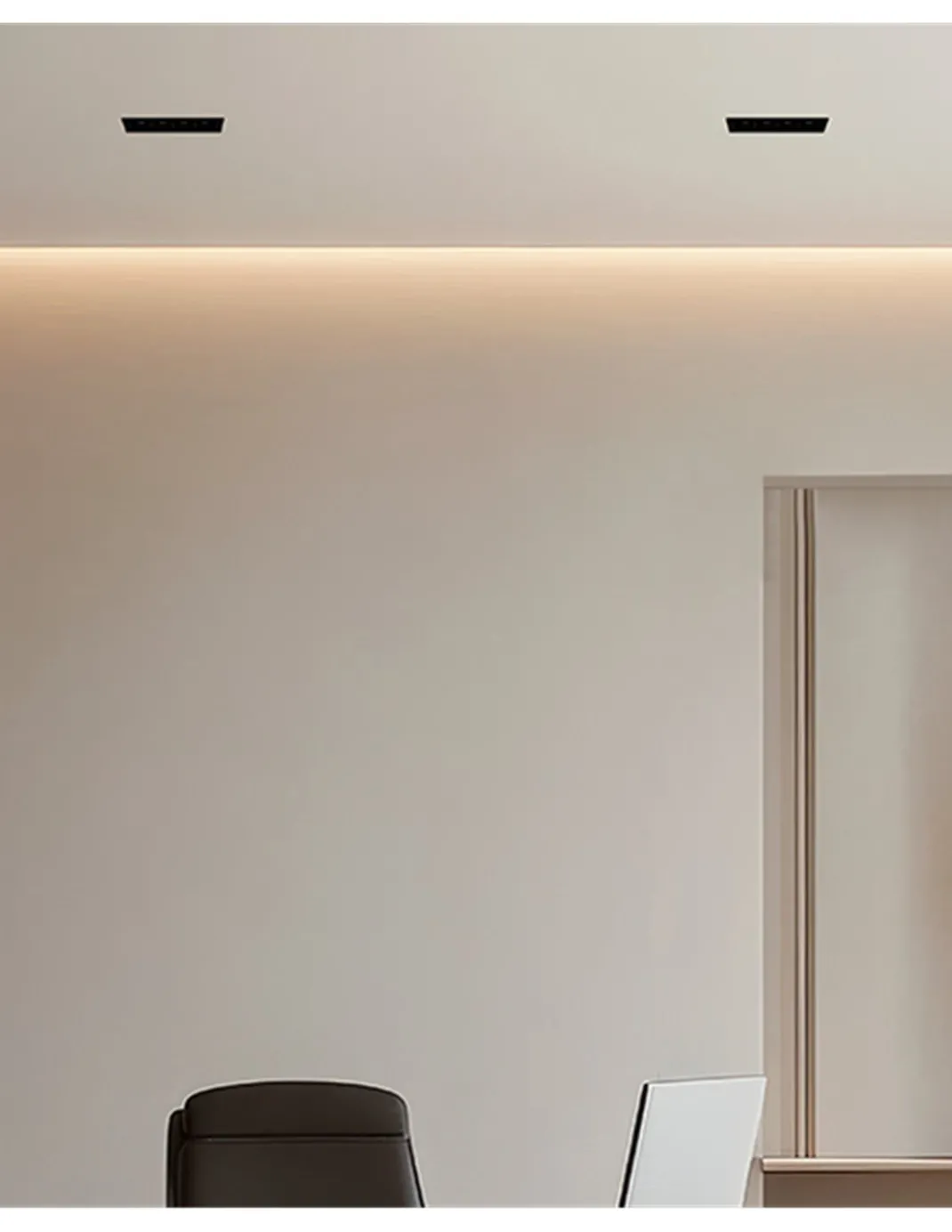 Empotrable de techo Dark - Onok - Diseño horizontal negro, 4 luces LED