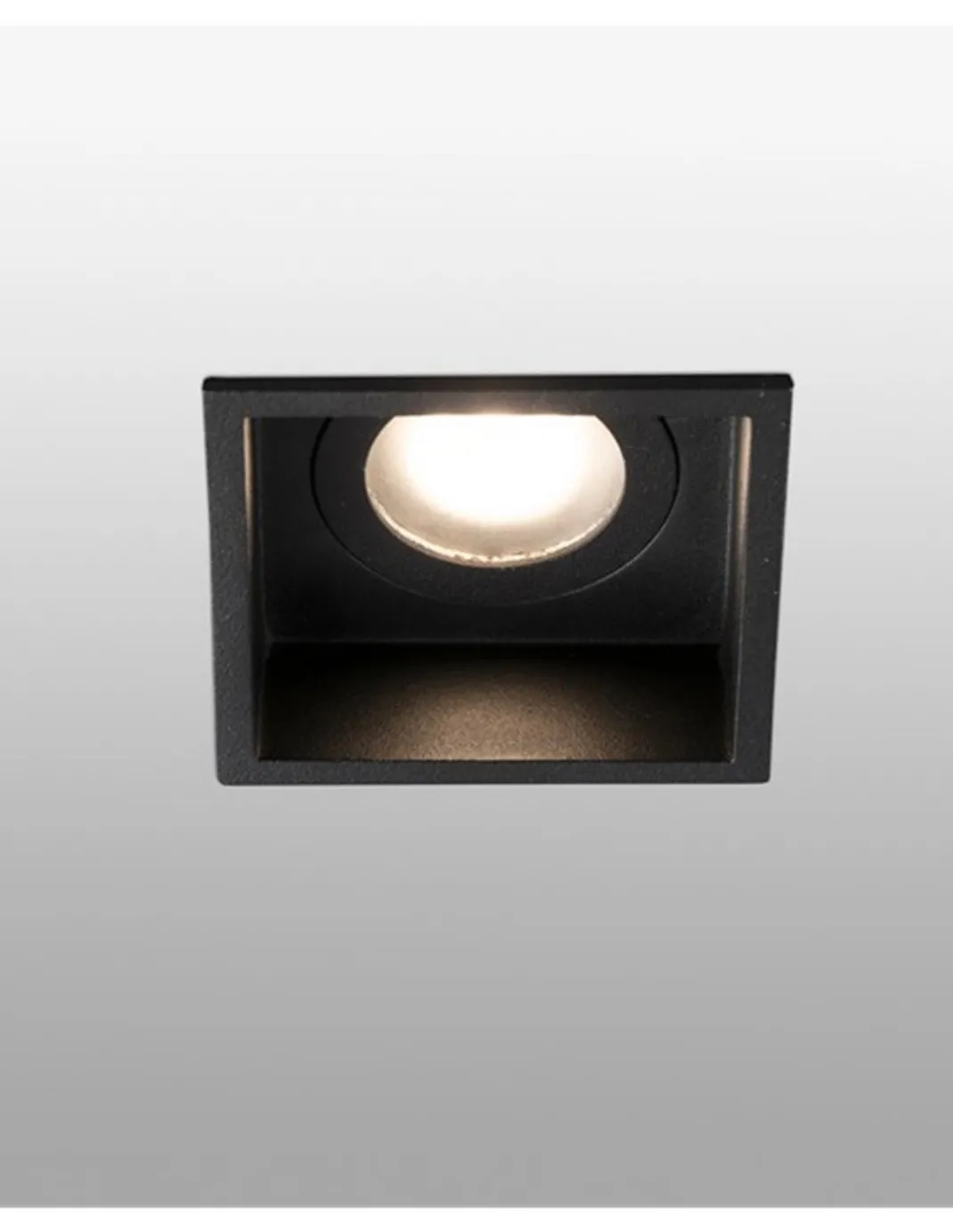 Empotrable de techo Hyde – Faro – Downlight cuadrado, GU10, IP44, 8.9 cm