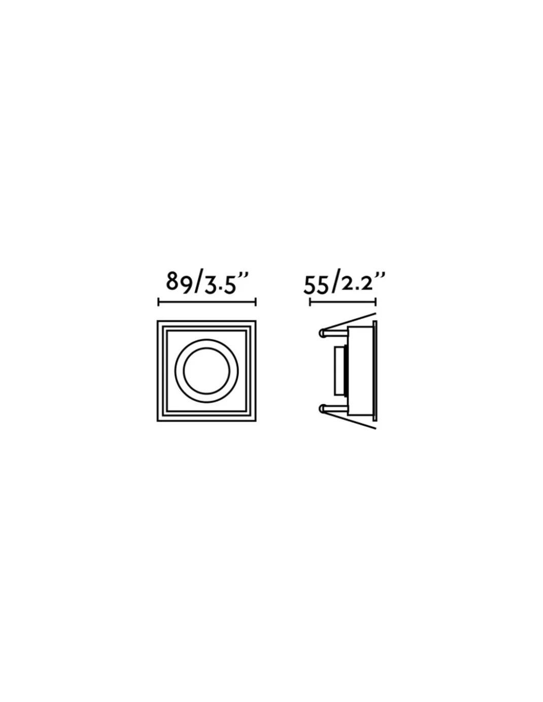 Empotrable de techo Hyde – Faro – Downlight cuadrado, GU10, IP44, 8.9 cm