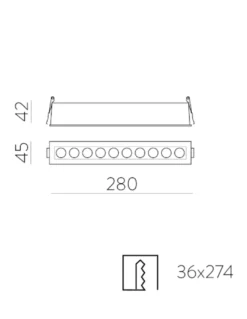 Empotrable de techo Invisible - ACB - Foco LED lineal empotrado