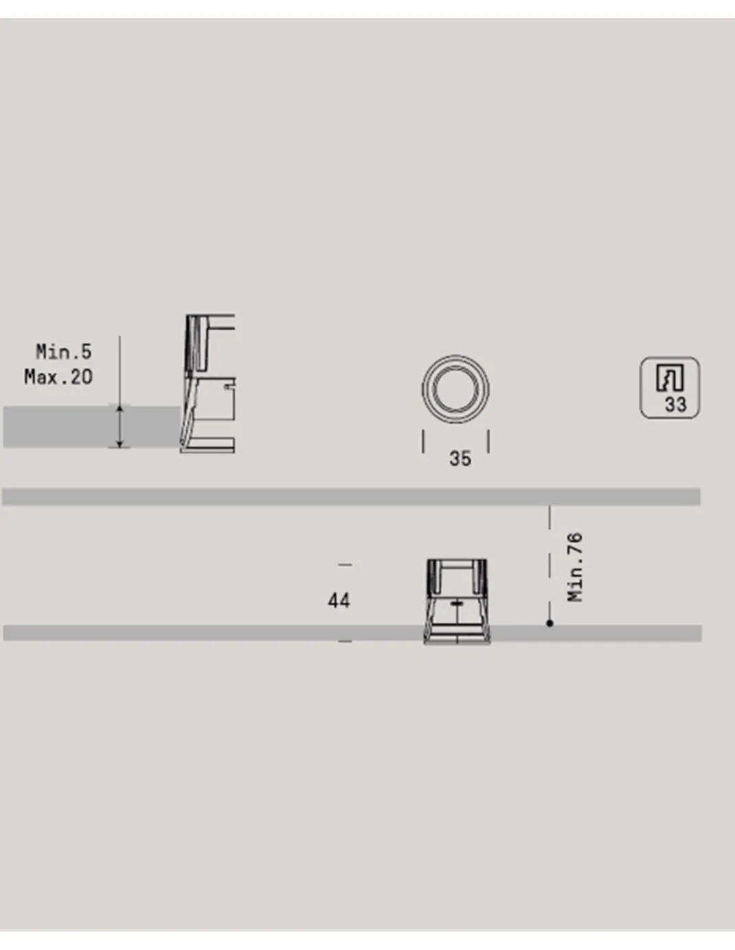 Empotrable de techo Kono Mini - Onok - Foco redondo mini, Ø 3.5 cm