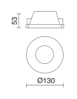 Empotrable de techo Len Round M - Indeluz - Novolux Lighting - Lámpara de techo de yeso, trimless, 13 cm