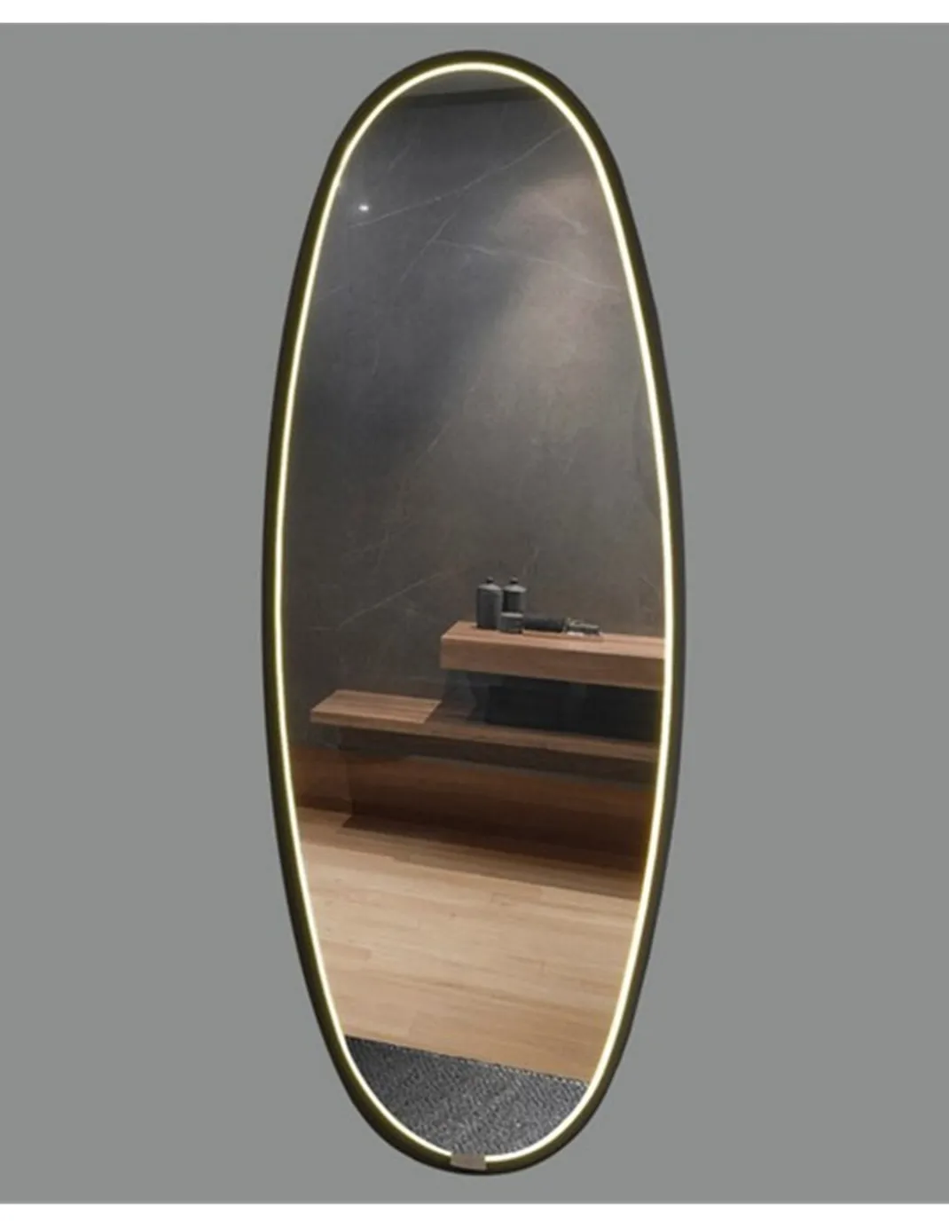 Espejo iluminado para baño Onix - ACB - Espejo táctil de forma ovalada