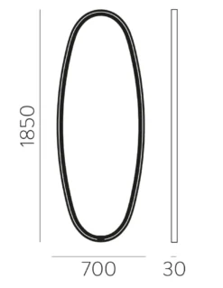 Espejo iluminado para baño Onix - ACB - Espejo táctil de forma ovalada