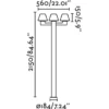 Farola de exterior Mistu – Faro – Lámpara 3 luces, Gris oscuro, 215 cm