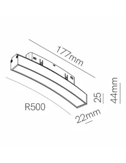 Foco de carril magnético Curve Line 48V – Beneito & Faure – Lámpara LED 8W