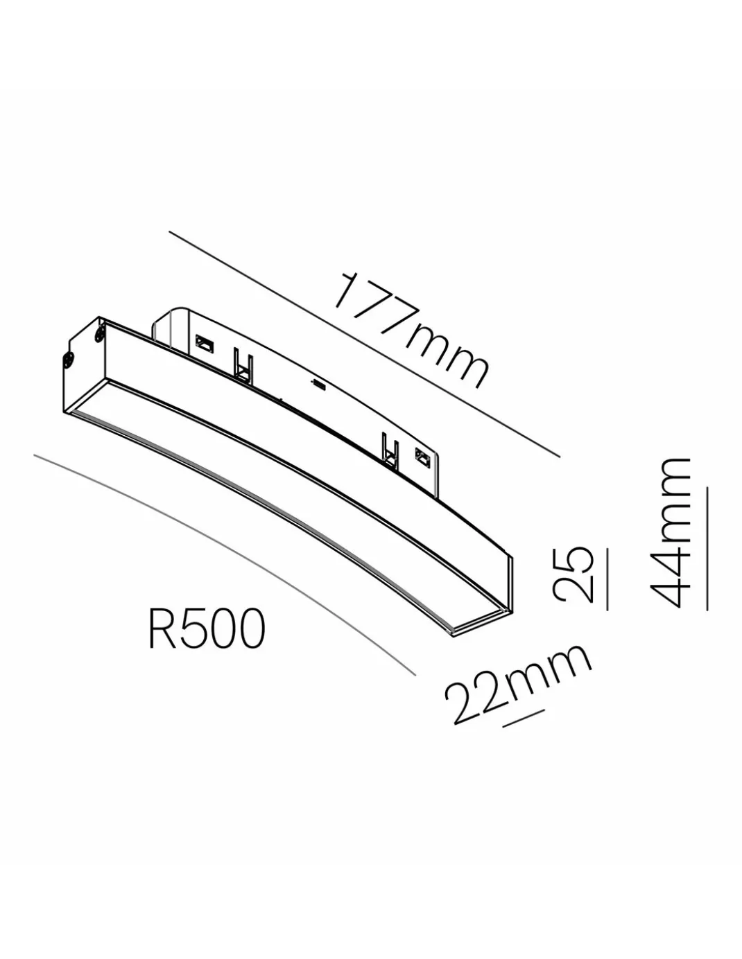 Foco de carril magnético Curve Line 48V – Beneito & Faure – Lámpara LED 8W
