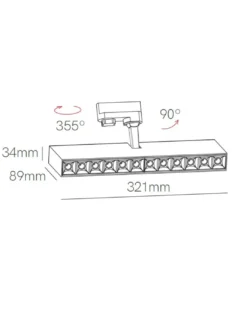 Foco de carril trifásico Alfa – Beneito & Faure- Lámpara LED orientable