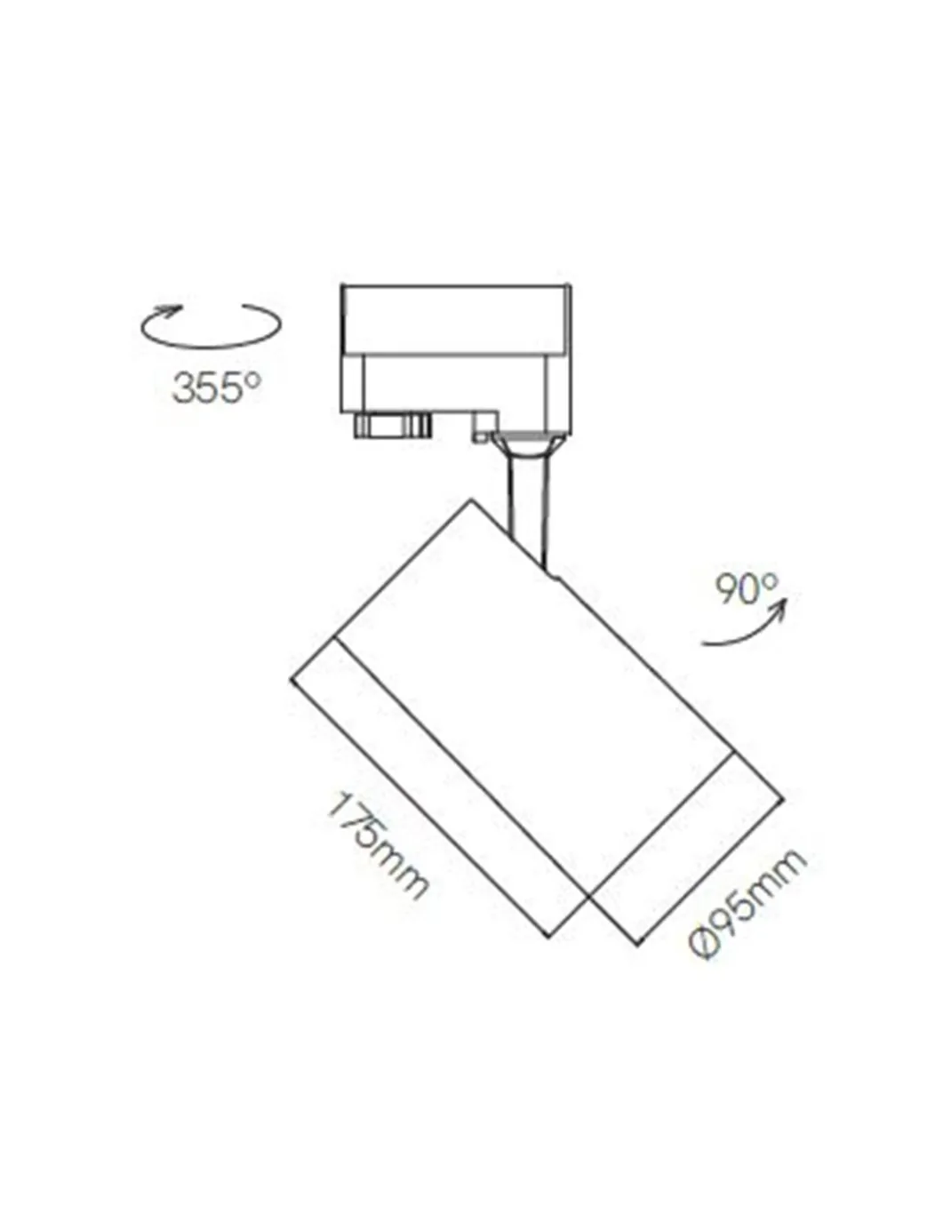 Foco de carril trifásico Zoom – Beneito & Faure – Ajustable 15º-55º, Temperatura color regulable: 2700K/3200K/4000K