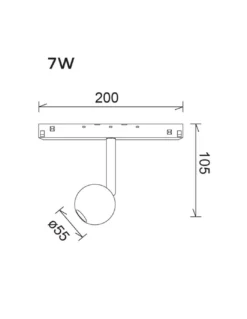Foco de carril 48V Magneto – Mantra – Lámpara LED regulable, disponible en dorado o negro