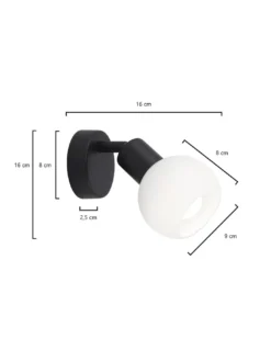 Foco de pared Opal – AJP – Lámpara orientable con pantalla de cristal