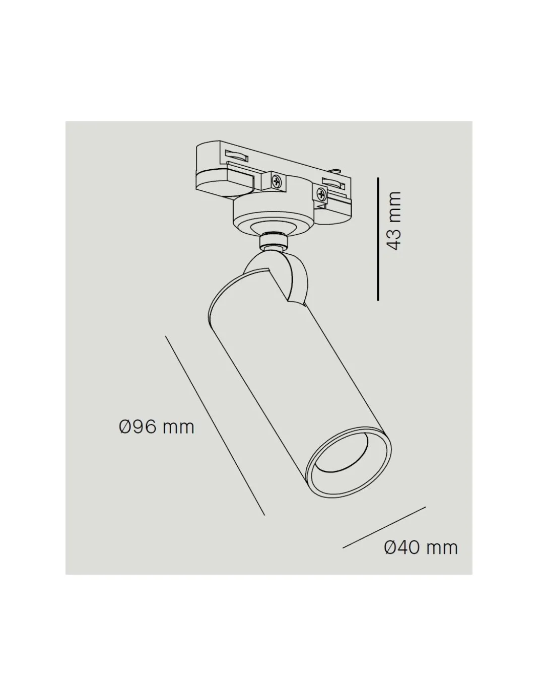 Foco de techo de carril LED Ø 4 cm en 2 acabados orientable y regulable 2700K – Haul - Milán