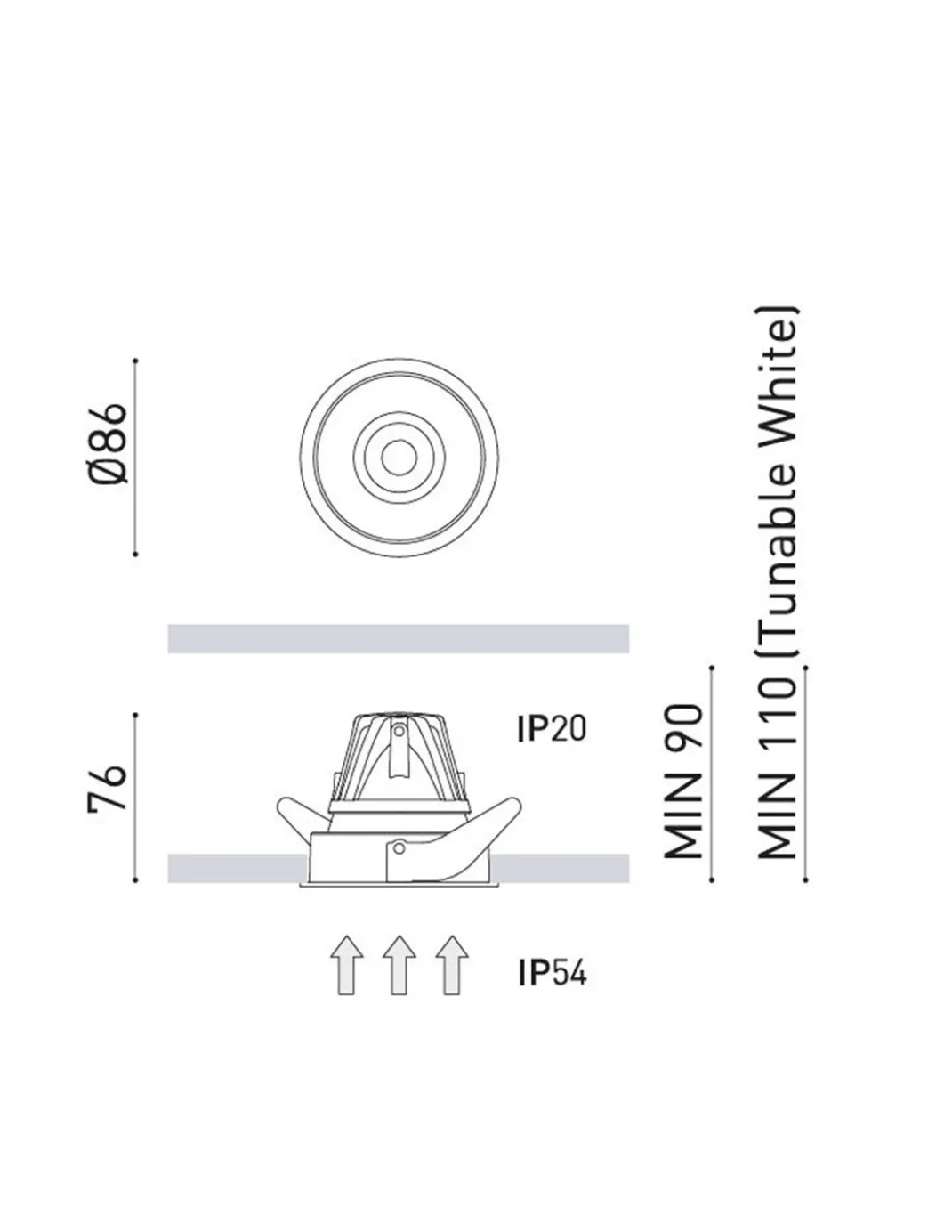 Foco de techo de exterior Buddy - Arkoslight - Lámpara redonda regulable LED regulable