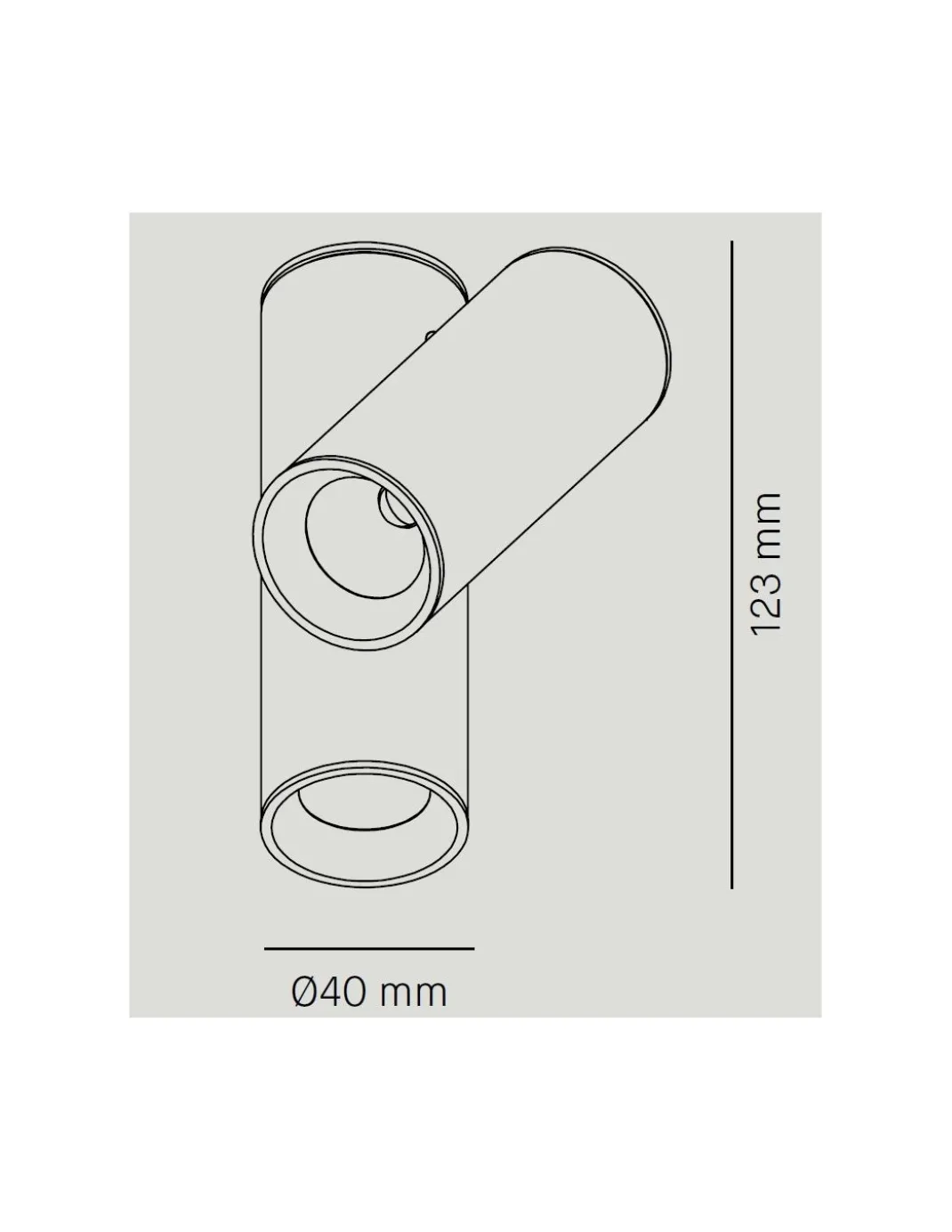 Foco de techo Doble Haul - Milán - Foco de techo LED, 2 Luces orientables, forma cilíndrica