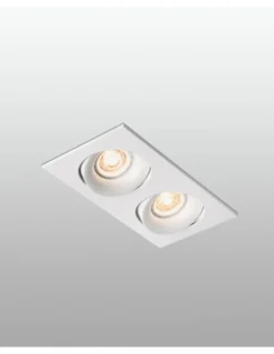 Foco de techo Downlight Argón – Faro – Downlight 2 luces, GU10, 23.2 cm