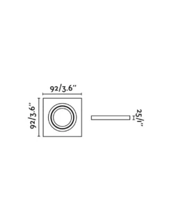 Foco de techo Downlight Radón – Faro – Lámpara cuadrada GU10, 9.2 cm