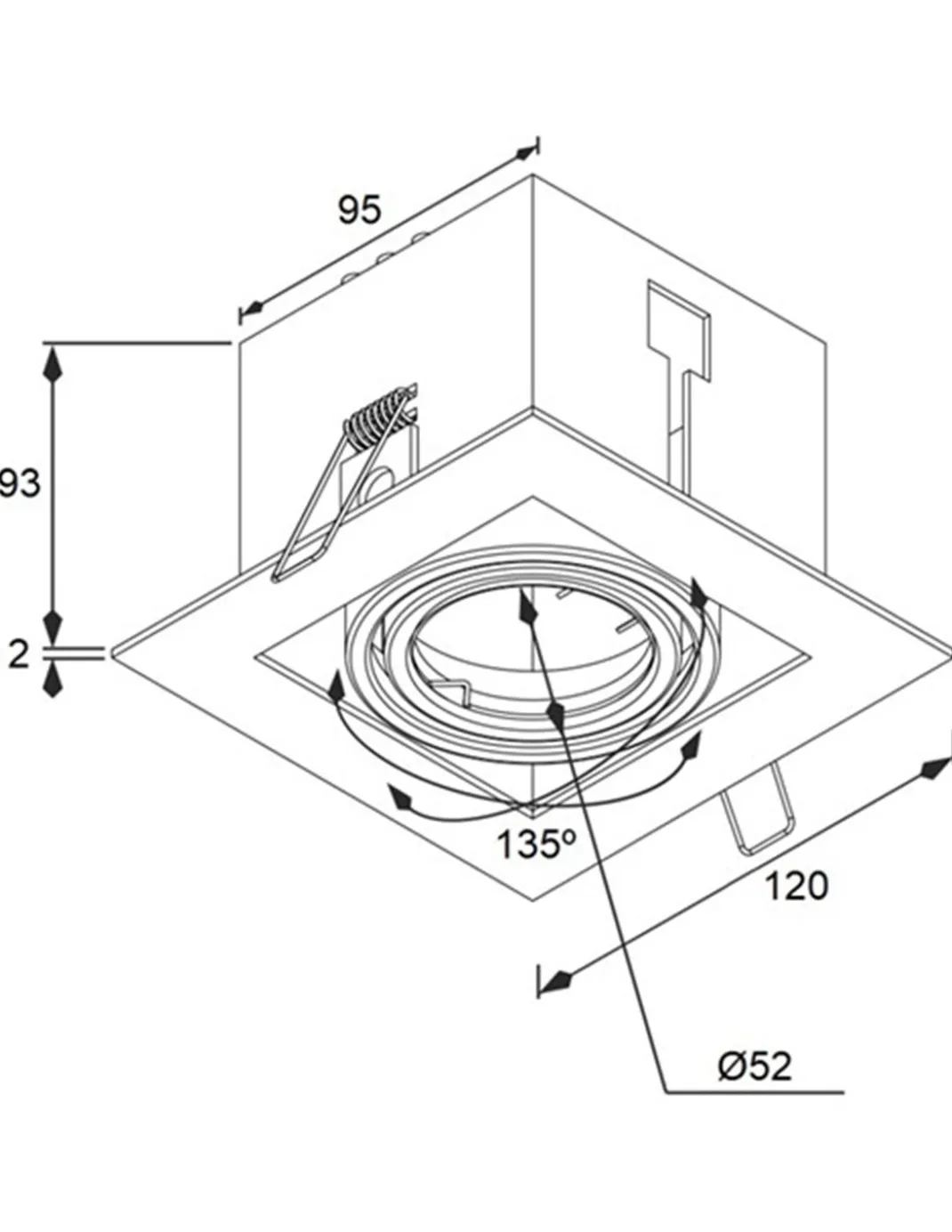 Foco de techo empotrable 3008 - Conalux - Foco tipo cardán, orientable
