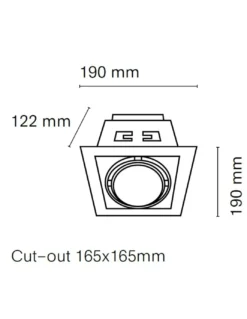 Foco de techo empotrable Kardan L - Nexia - Diseño cuadrado