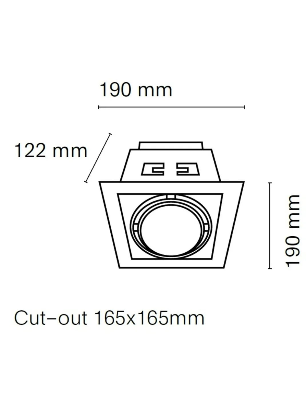 Foco de techo empotrable Kardan L - Nexia - Diseño cuadrado