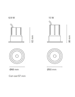 Foco de techo empotrable Tolva S - Nexia - Downlight LED, Ø 6 cm