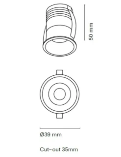 Foco de techo empotrable Tolva Mini - Nexia - Downlight mini IP44, Ø 3.9 cm
