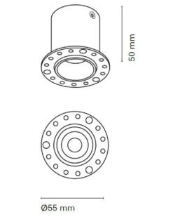 Foco de techo empotrable Tolva Mini Trimless - Nexia - Downlight sin marco, IP44, Ø 5.5 cm