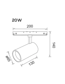 Foco de techo para carril 48V Magneto – Mantra – LED regulable/no regulable, acabado negro