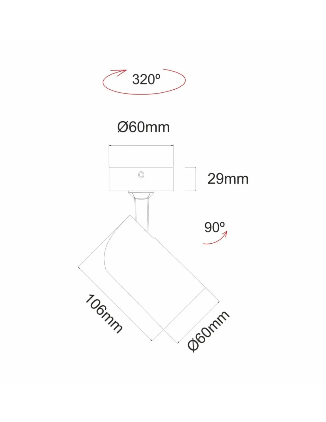 Foco de Techo Picolo - Beneito & Faure - Foco LED de superficie orientable