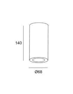 Foco de techo Pipe - LedsC4 - Foco LED cilíndrico de superficie, en 3 colores